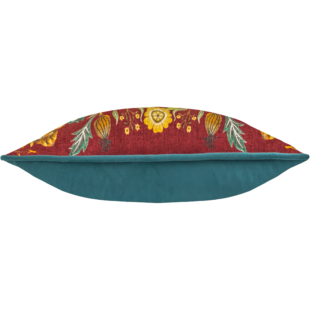 Evans Lichfield Hawthorn Burgundy Birds Chenille Piped Reversible Cushion 30 x 50cm Image 4