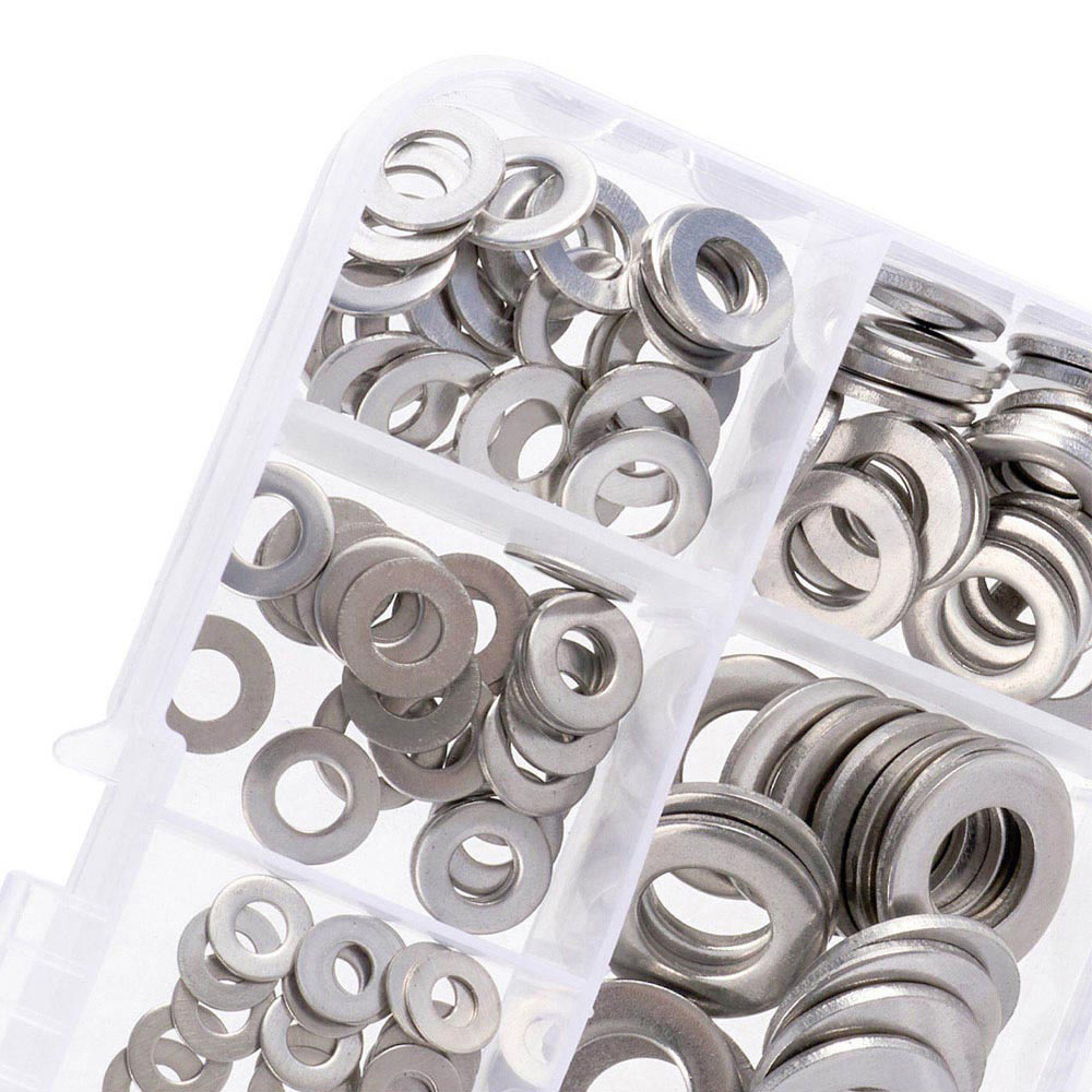 Living and Home Stainless Steel 180 Piece Flat Washer Set with Storage Box Image 5