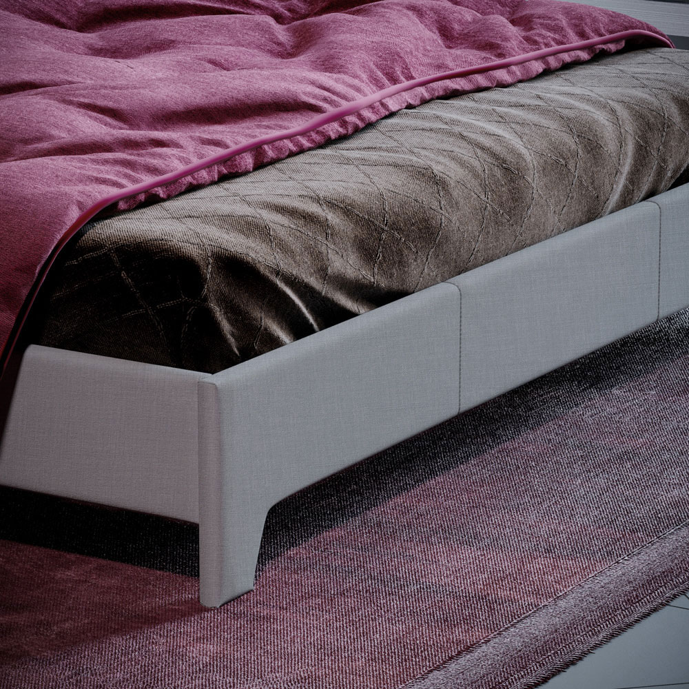 Vida Designs Victoria Double Light Grey Linen Bed Frame Image 4