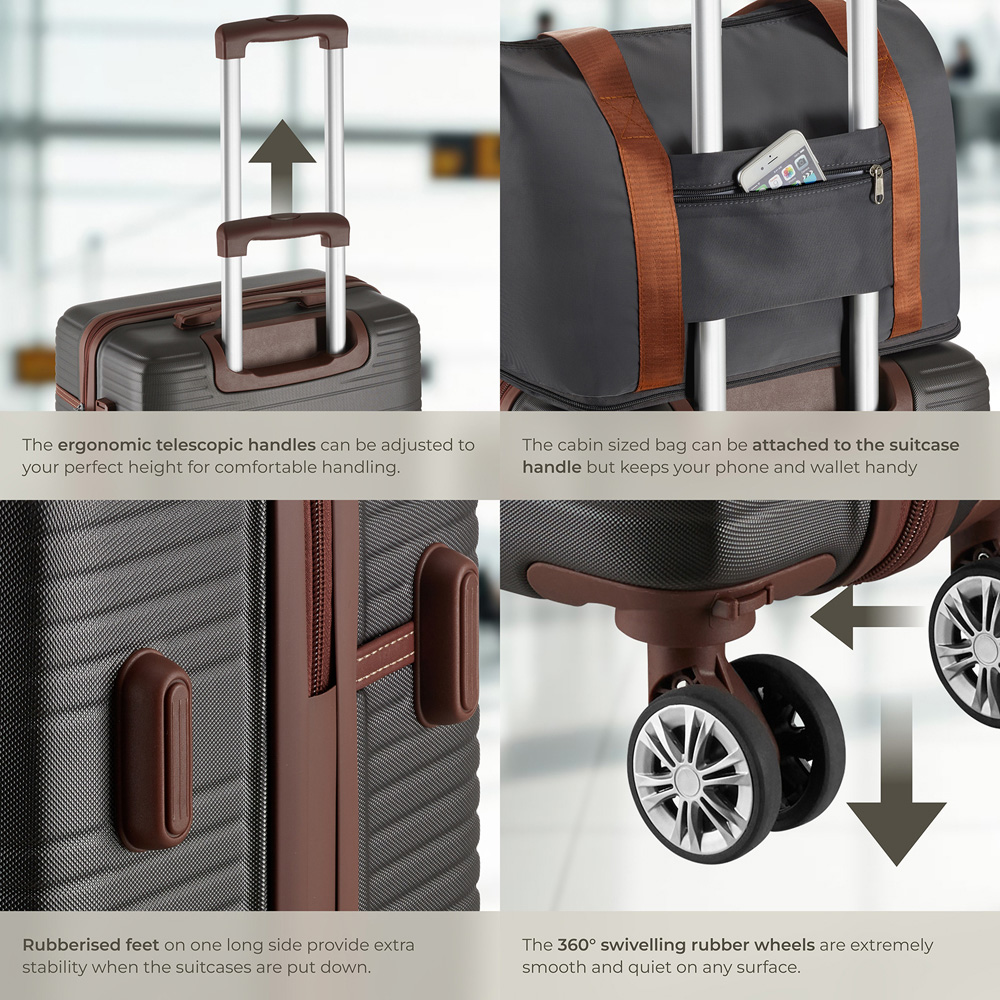 Tectake Madison 13 Piece Anthracite Travel Suitcase Set Image 4