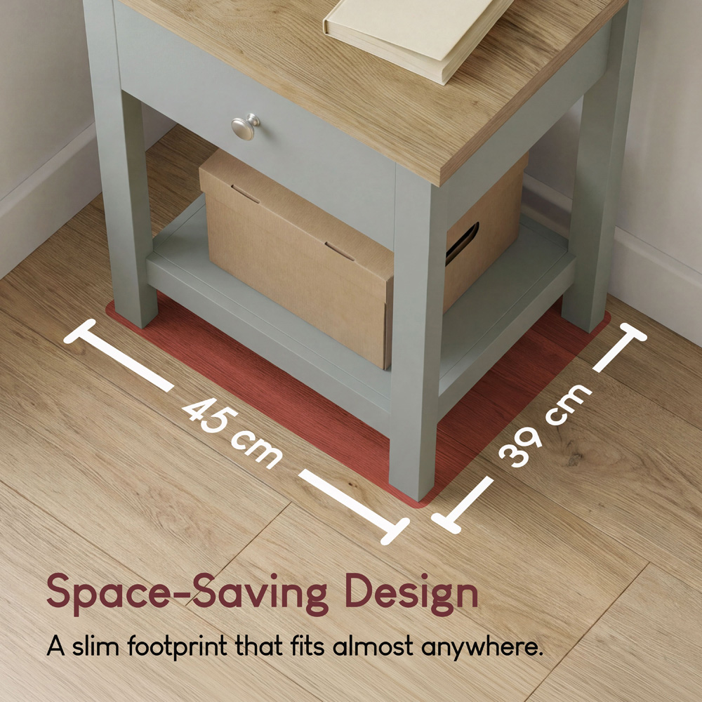 VIDA DESIGNS Arlington Single Drawer Grey Bedside Table Image 8