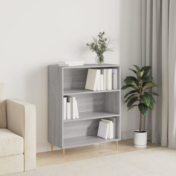 vidaXL 3 Shelf Grey Sonoma Bookcase Image 7