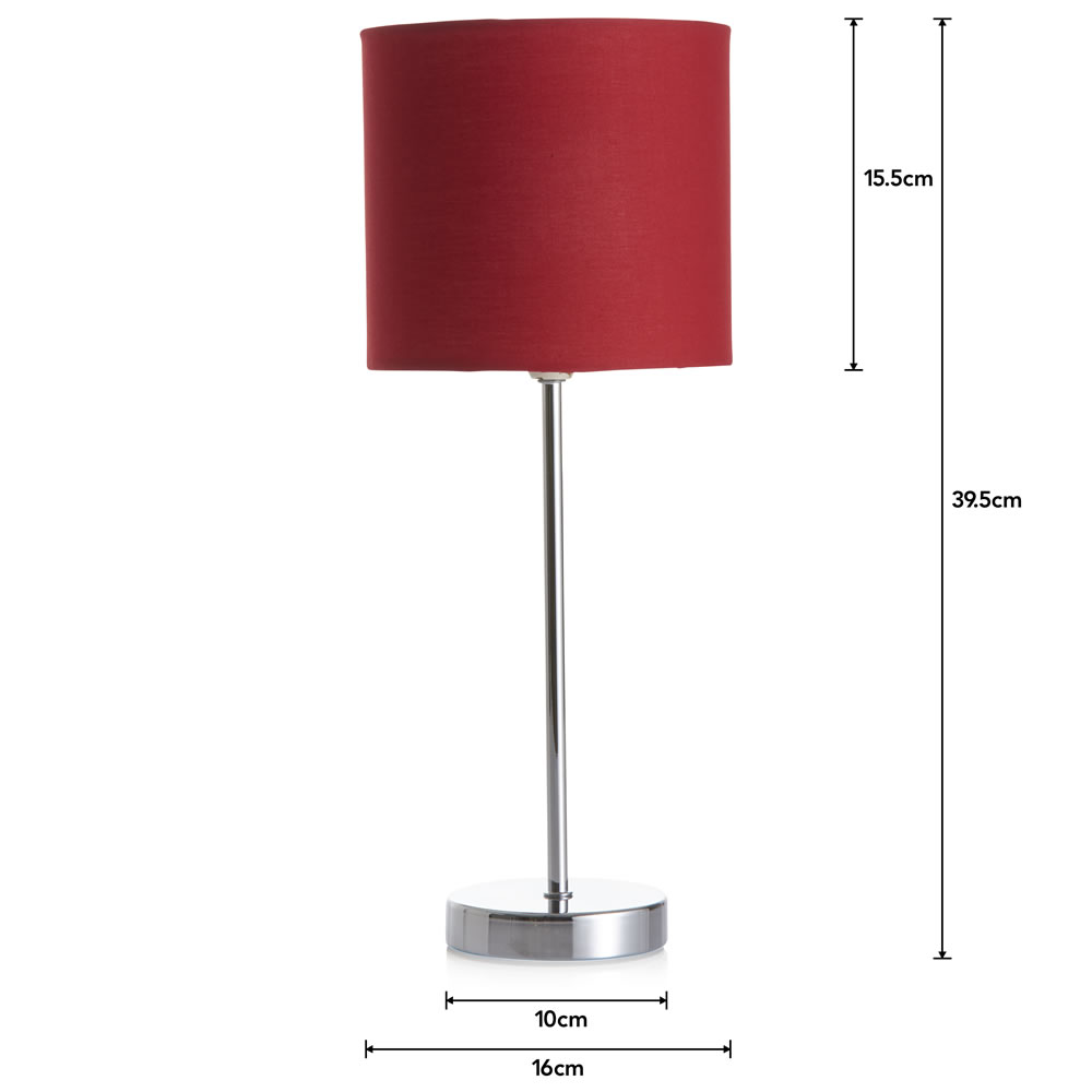 Wilko Milan Red Table Lamp Wilko