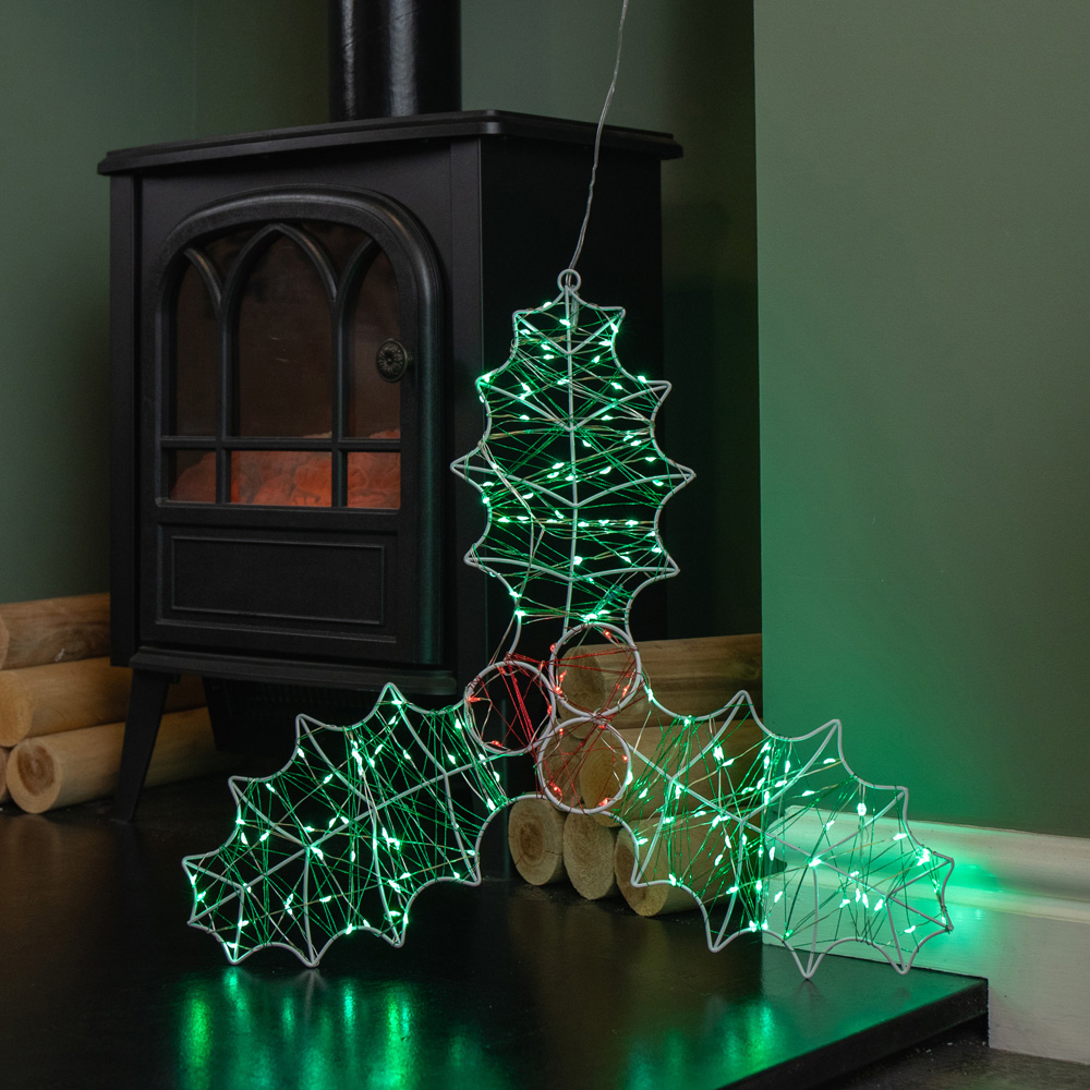 Samuel Alexander 165 LED Holly and Berries Dewdrop Silhouette Christmas Decoration 42 x 44cm Image 7