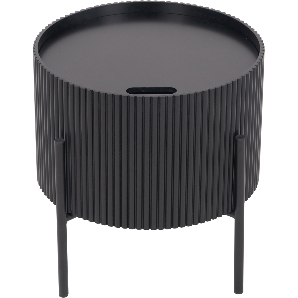 Pacific Lifestyle Henderson Black Wood and Black Metal Storage Side Table Image 2