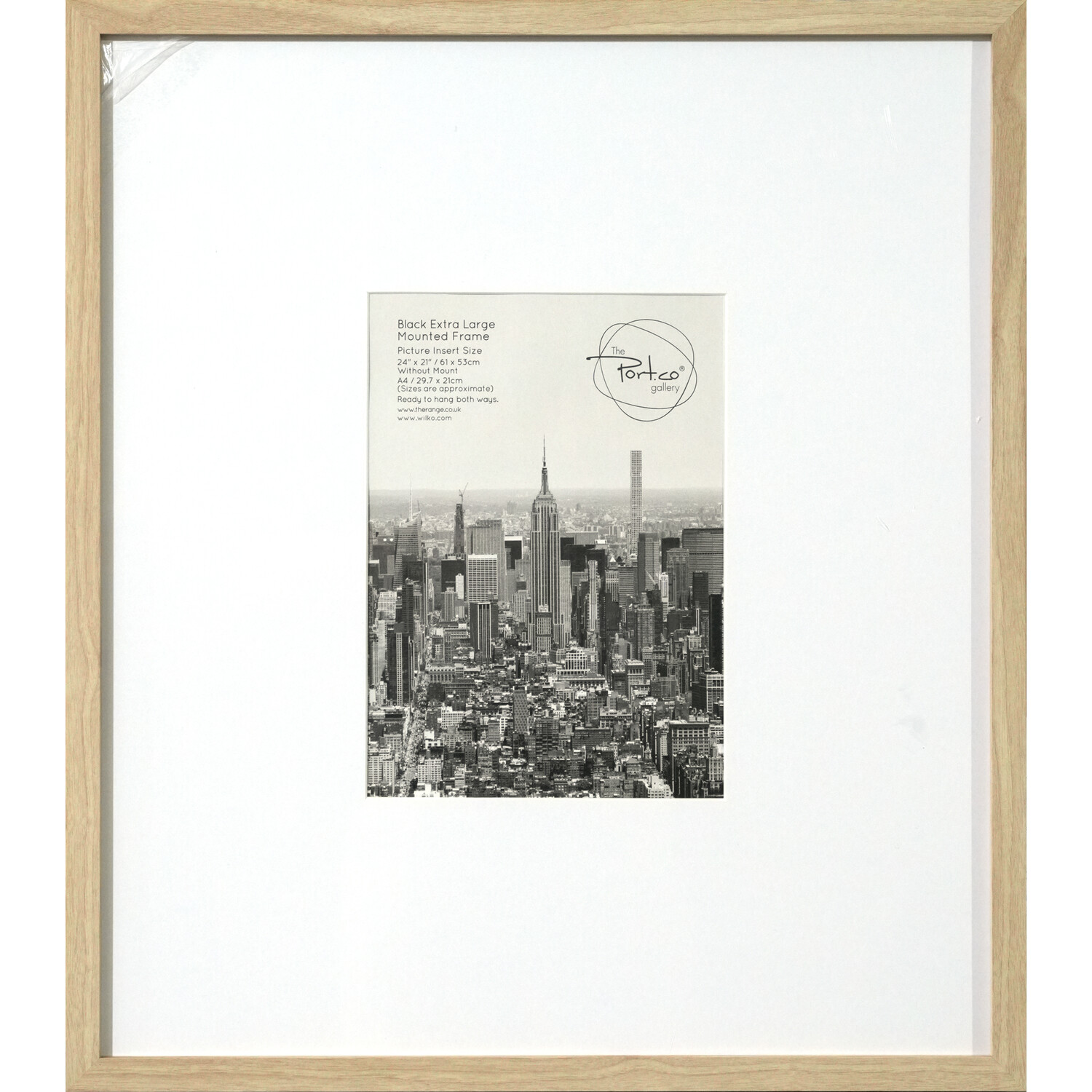 Wood Effect Wall Mounted Photo Frame Natural A4 Image 1
