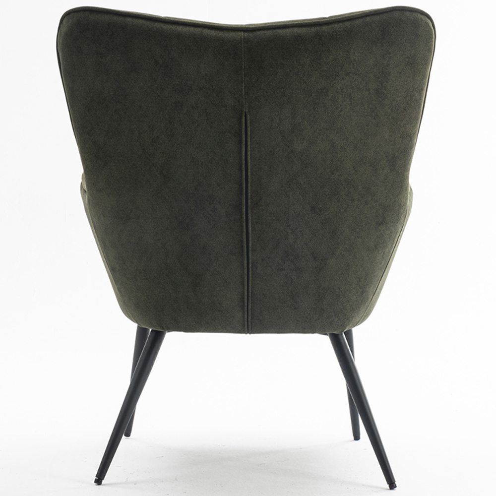 Furniture Online Vera Velvet Green Accent Chair with Footstool Image 6