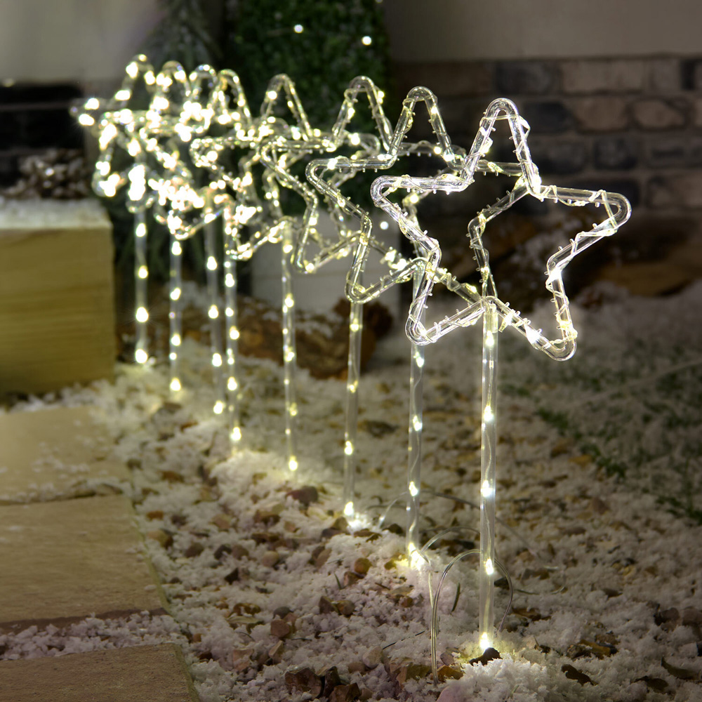 Pack of 8 LED Star Stake Lights Image 1
