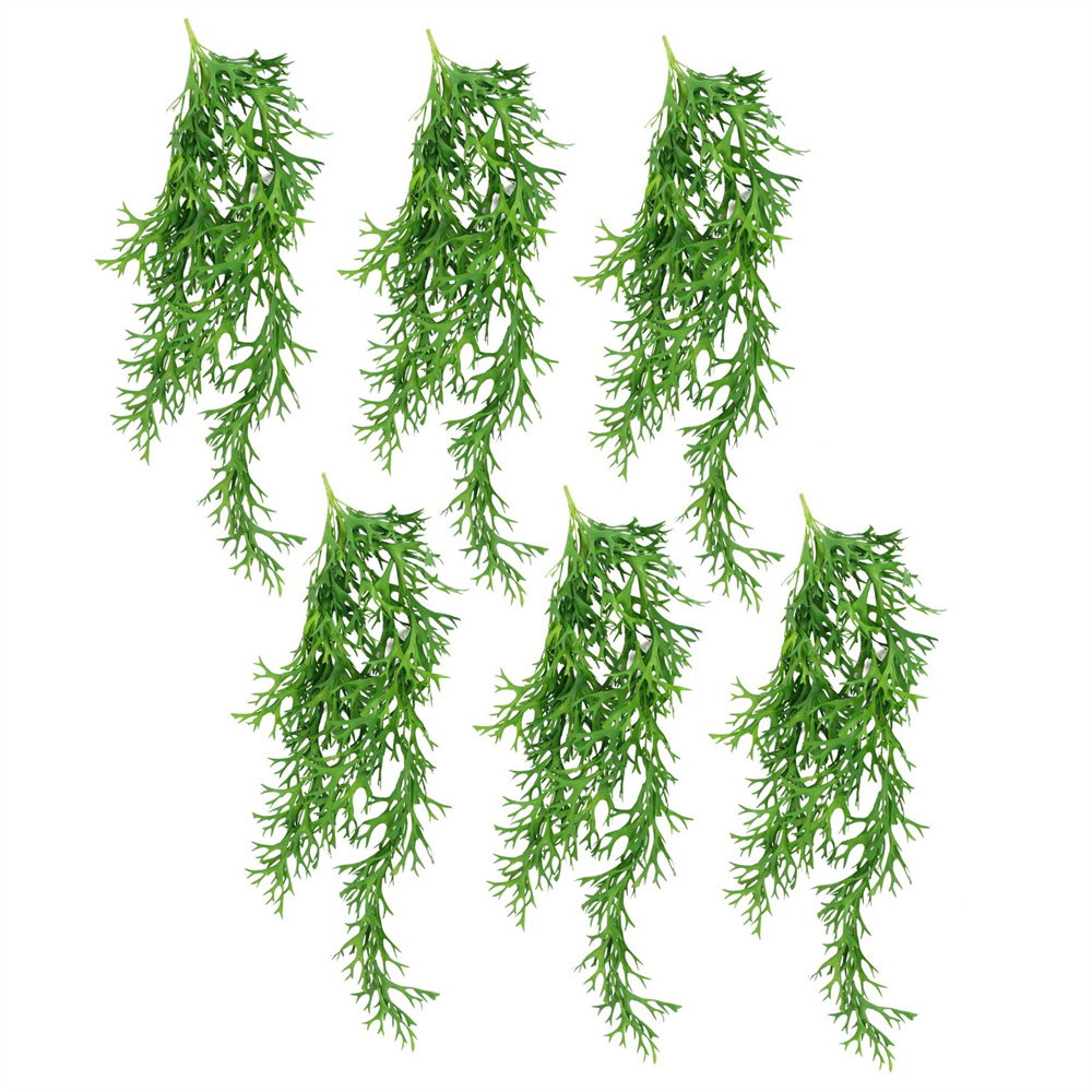 Leaf Staghorn Fern Single Stem Hanging Artificial Plant 2.6ft 6 Pack Image 1