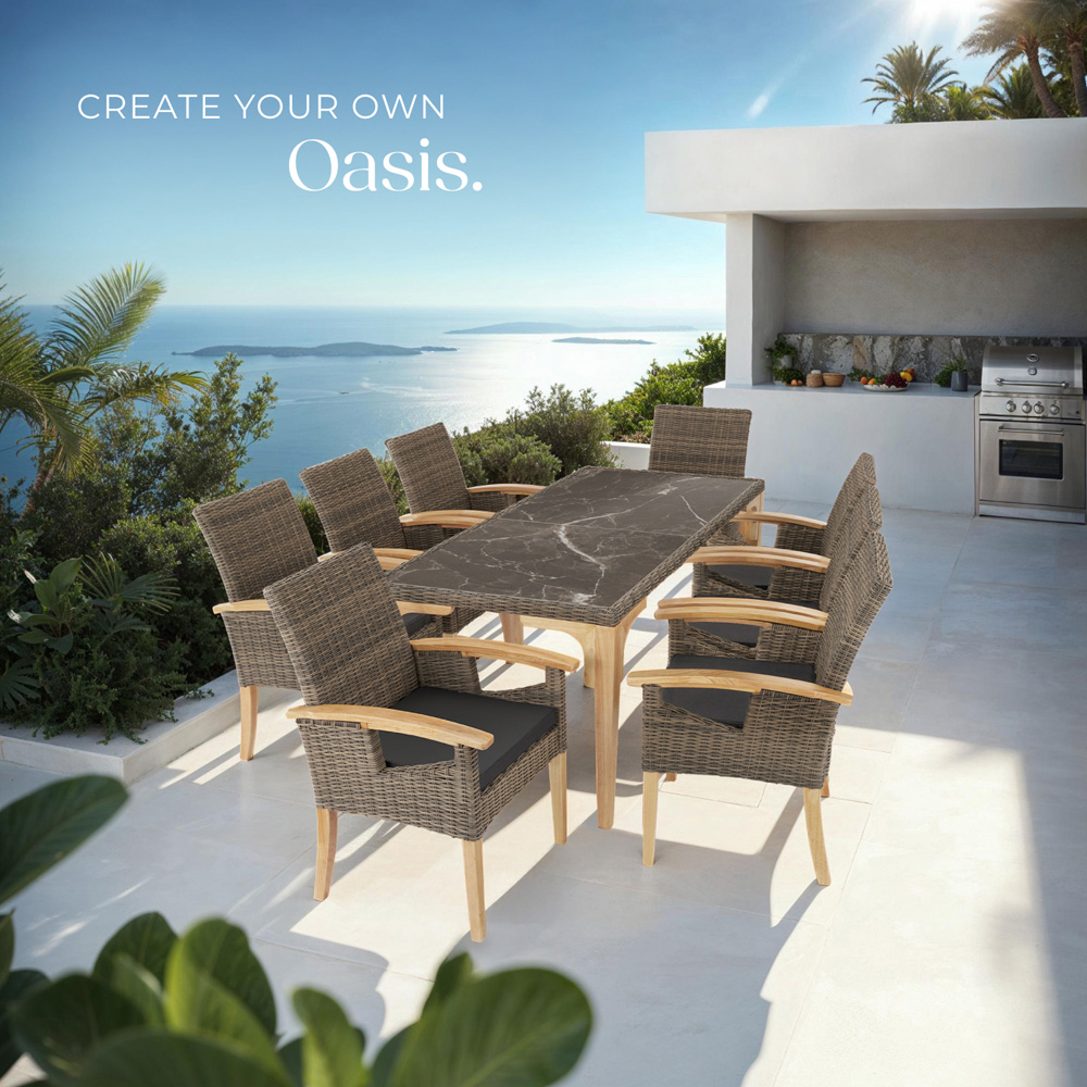 tectake Rosarno Foggia 8 Seater Garden Dining Table Nature Image 8