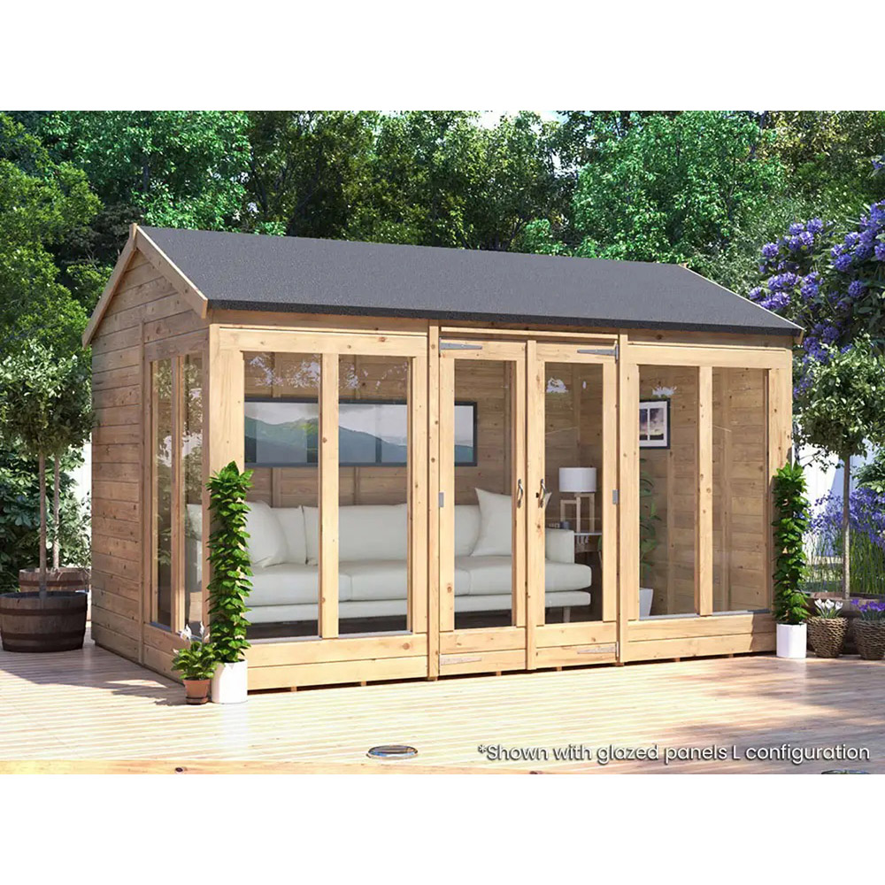 Dunster House RagePanda 12 x 8ft Brown Reverse Superfelt Apex Summerhouse Image 4