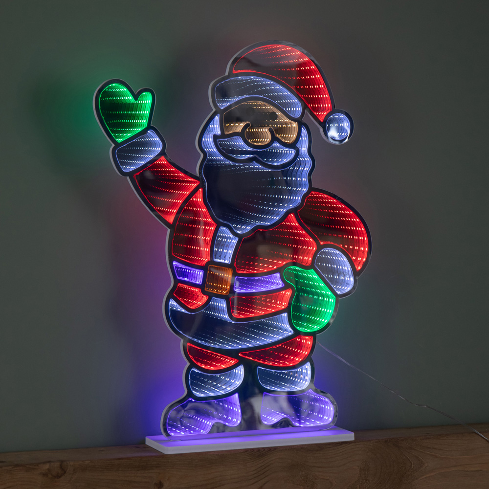 Samuel Alexander Multicolour LED Light Up Waving Santa Infinity Christmas Decoration 59cm Image 3