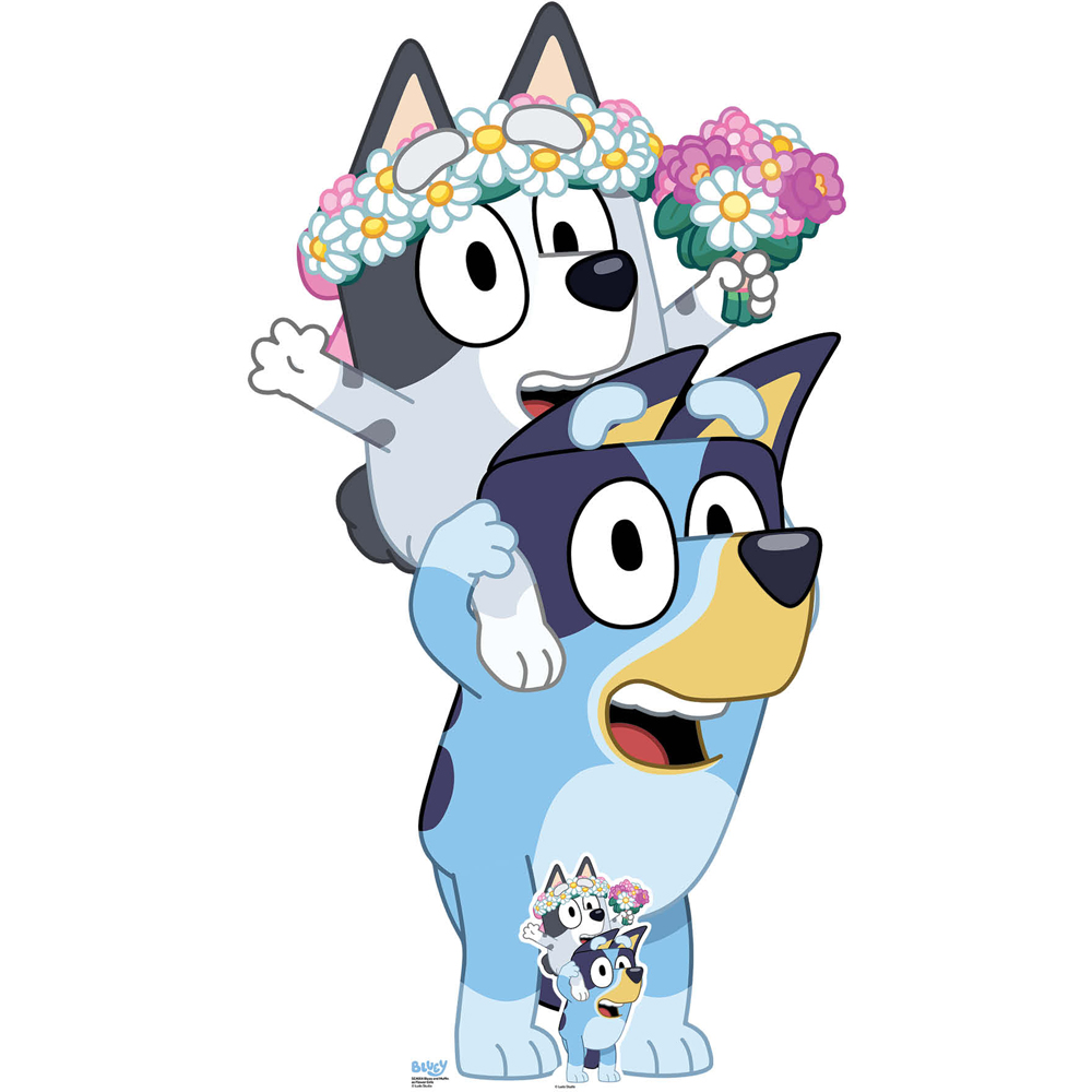 Star Cutouts Bluey and Muffin Cardboard Cutout 4.6ft Image 1