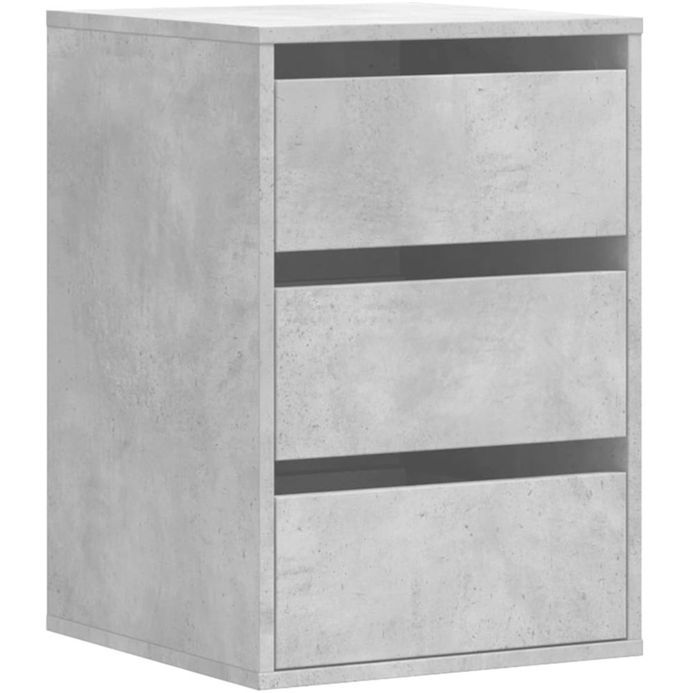 vidaXL 3 Drawer Concrete Grey Wooden Chest of Drawers Image 2