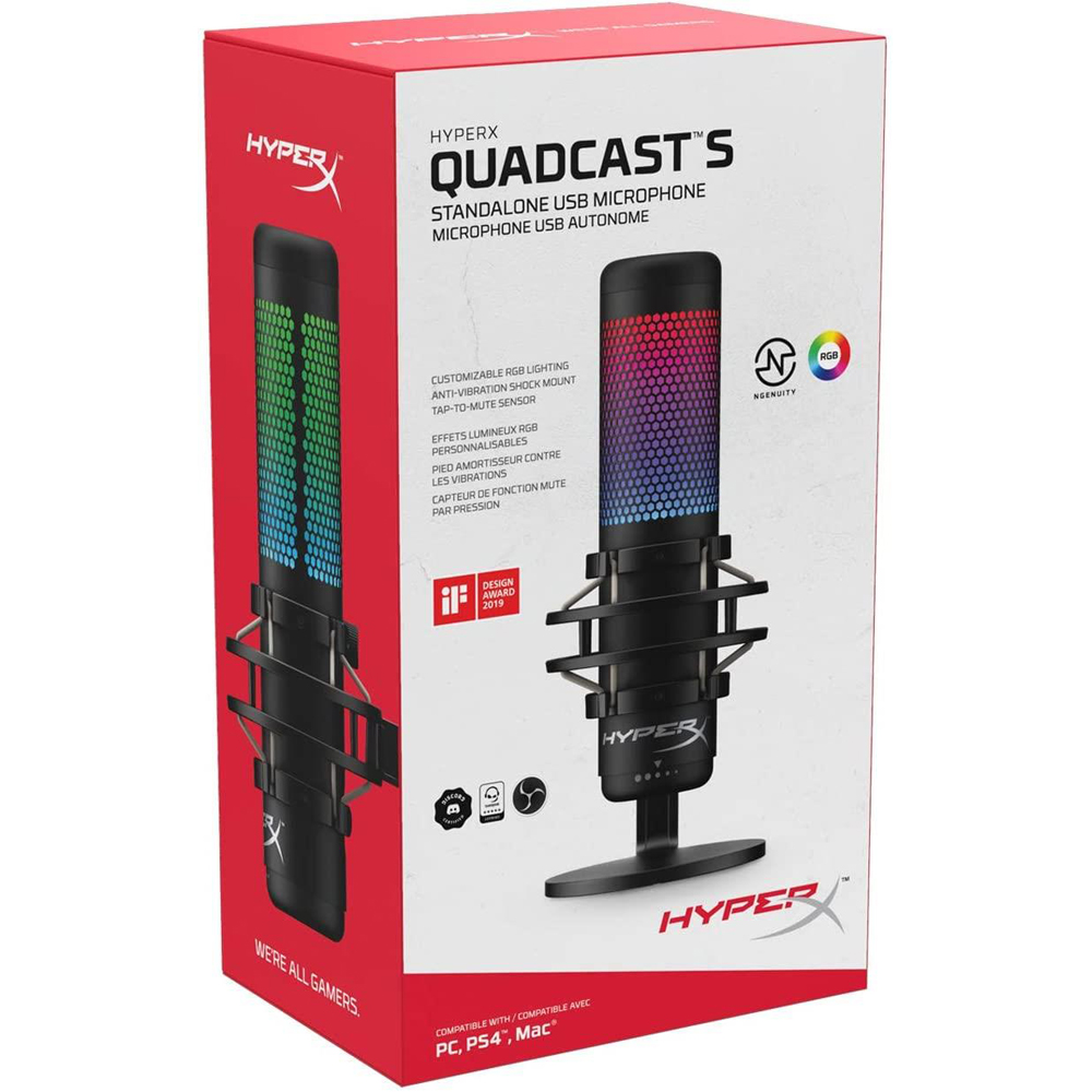 Hyperx HMIQ1S Quadcast S RGB USB Gaming Microphone Image 2