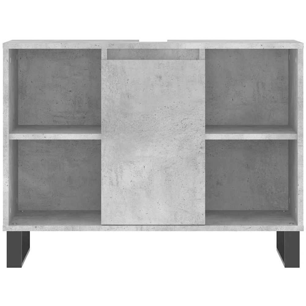 vidaXL Single Door 4 Shelf Concrete Grey Bathroom Cabinet Image 6