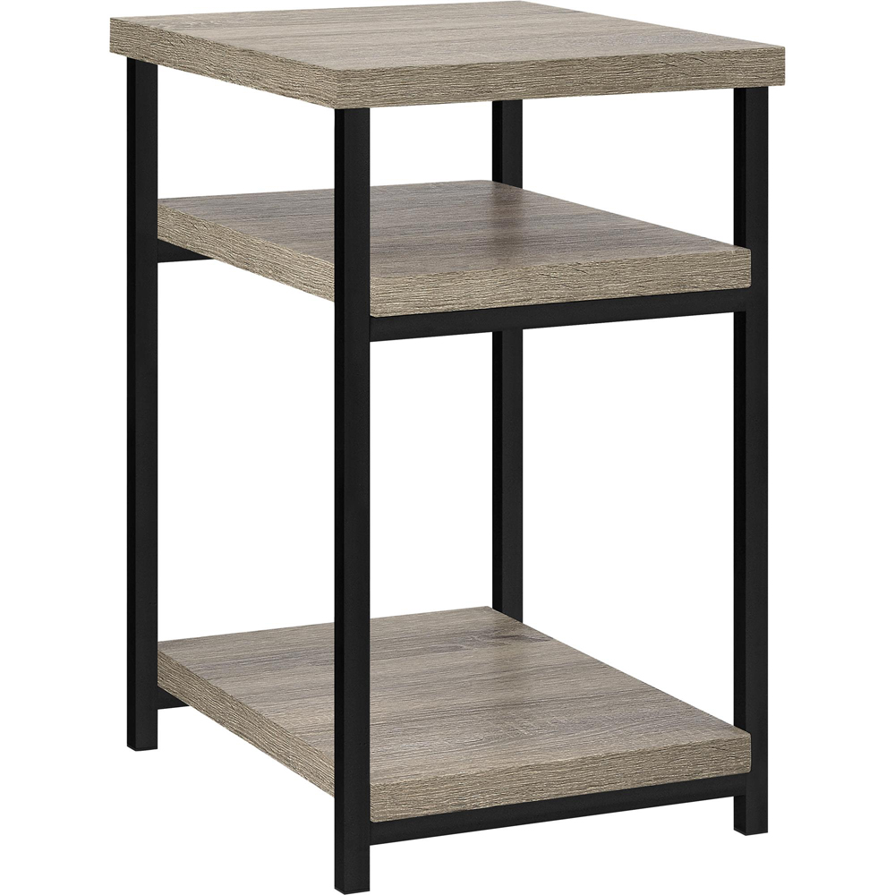 Dorel Elmwood 3 Shelf Weathered Oak End Table Image 2