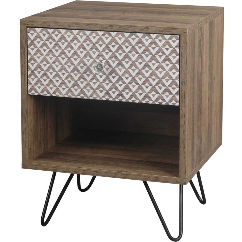 Casablanca Single Drawer Wood Effect Bedside Table Image 3