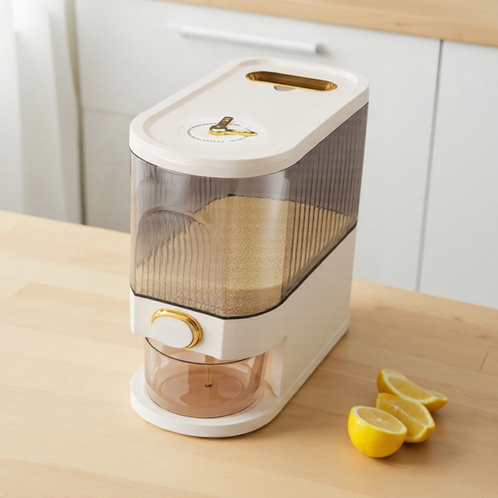 Living and Home White Airtight Rice Grain Dispenser 5kg Image 6