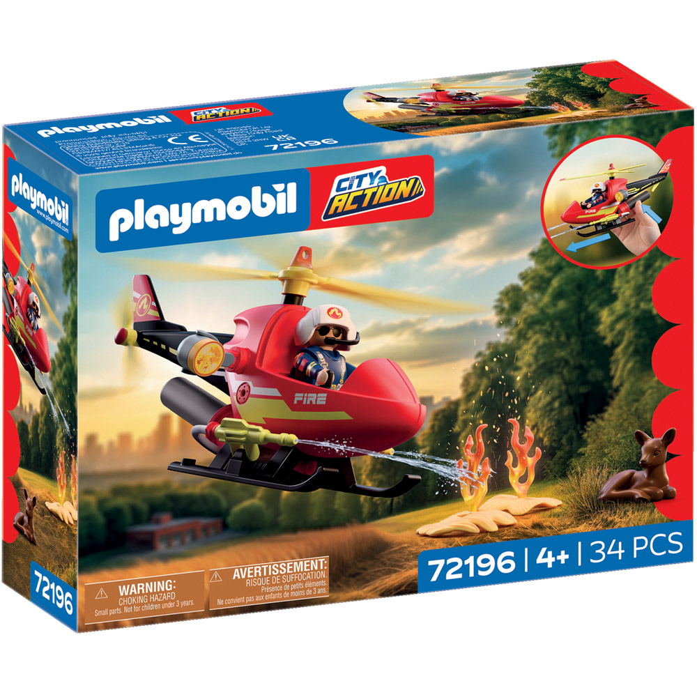 Playmobil Firefighting Helicopter Playset Image 1