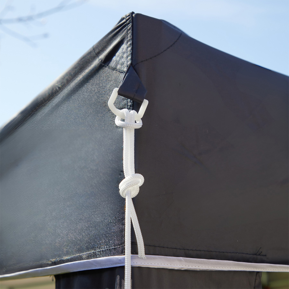 Home Source 3 x 3m Black Easy Up Garden Outdoor Gazebo Image 2