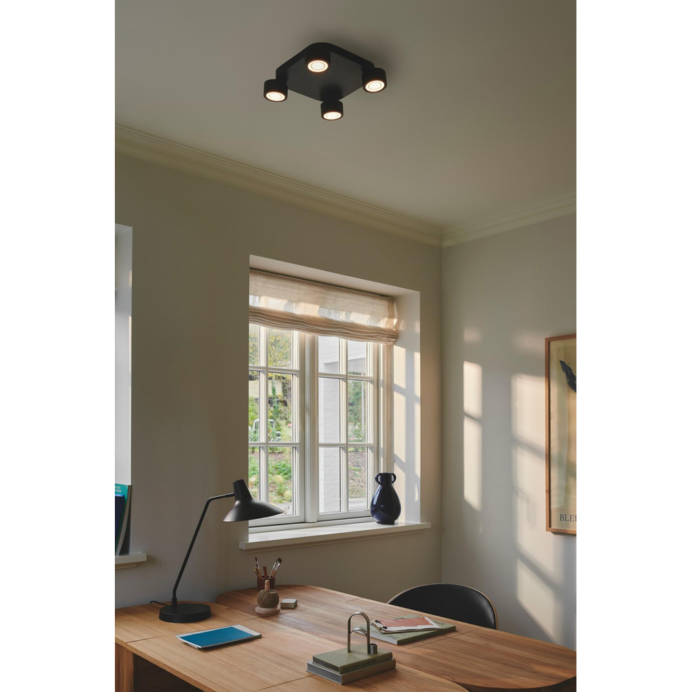 Nordlux Clyde 4-Spot Black Ceiling Light Image 2