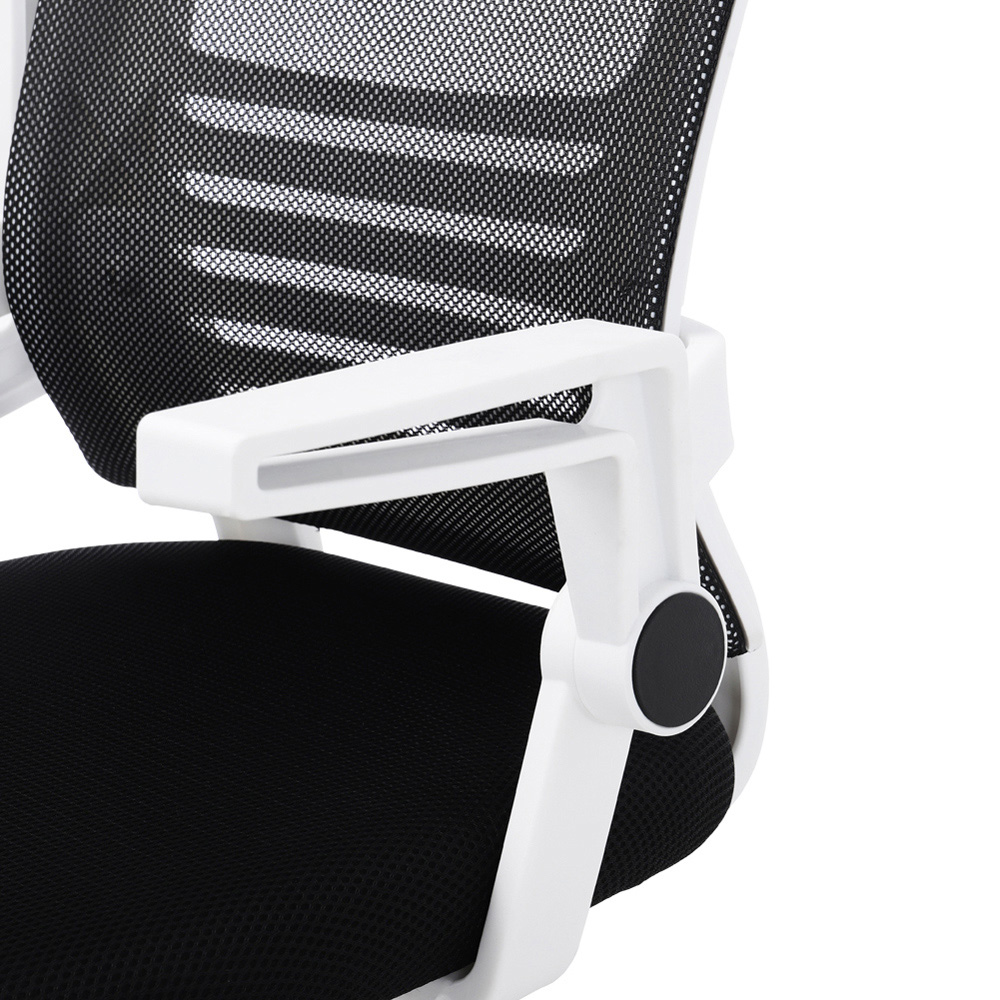 Living and Home White and Black Mesh Swivel Office Chair Image 4
