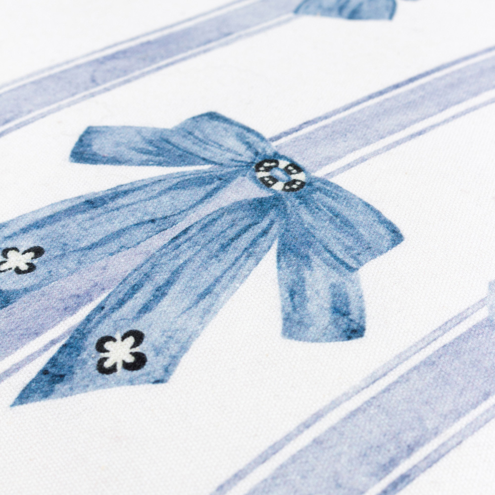 Furn Noortje Ruffle Bows Blue Cotton Reversible Cushion 43 x 43cm Image 5