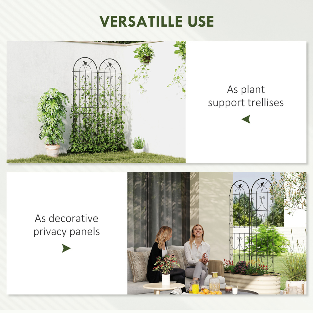 Outsunny Metal Garden Trellis Panels 180 x 50cm 2 Pack Image 6