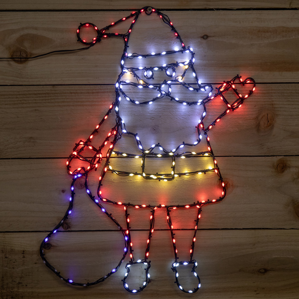 Samuel Alexander Multicolour LED FlexiBrights Light Up Christmas Santa Silhouette Decoration Image 1