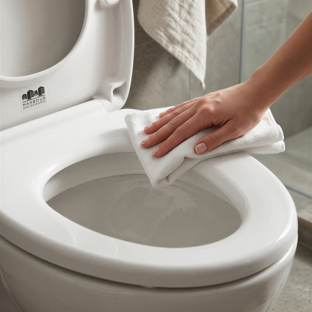 Harbour Housewares White Soft Close Round Toilet Seat Image 4