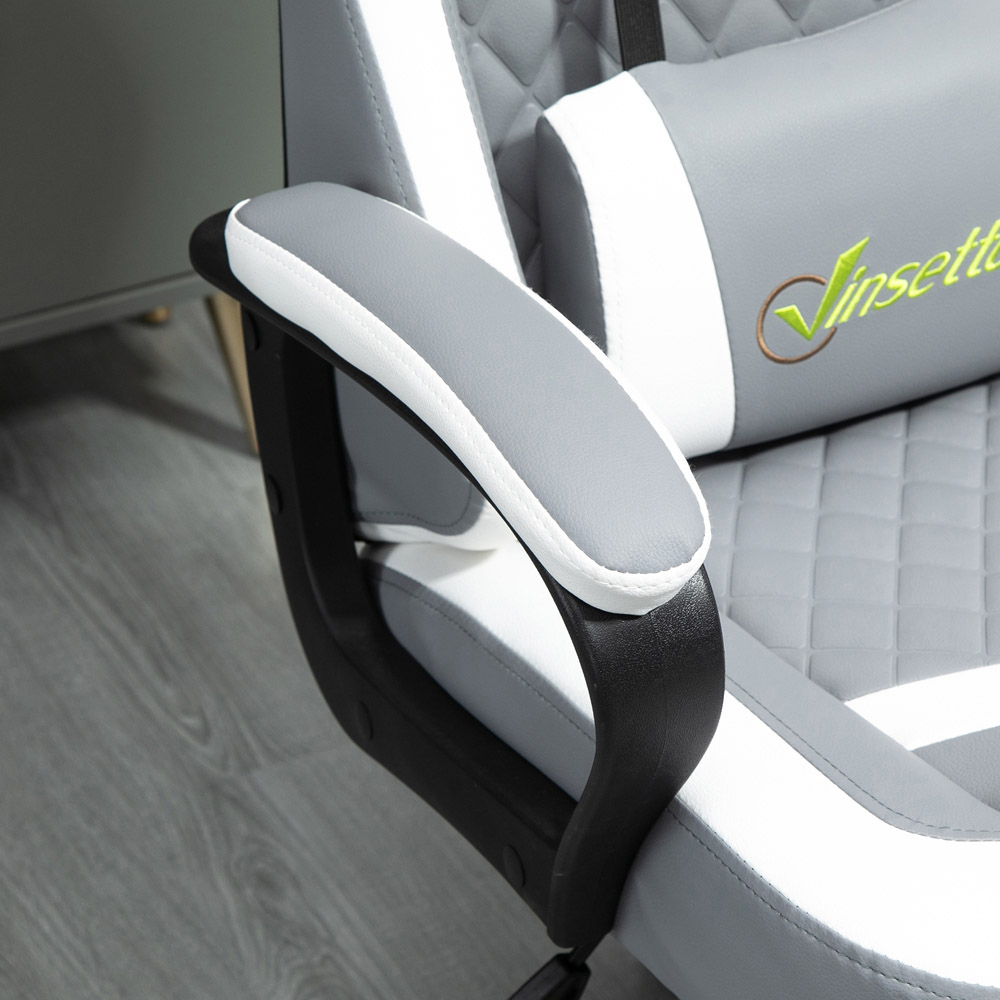 Portland Grey PVC Leather Swivel Gaming Chair Image 3