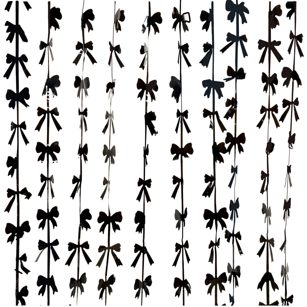 Bow Door Curtain Black Image 2