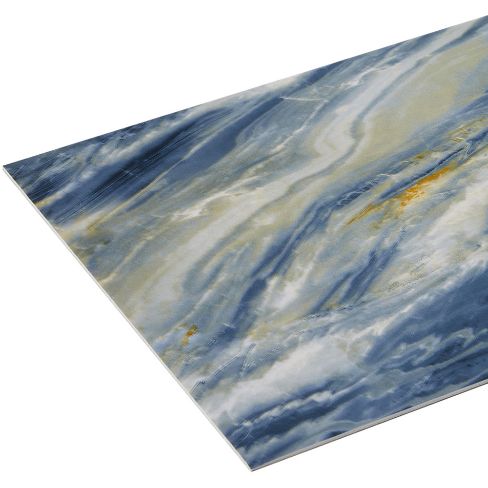 Living and Home Marble Patterned Blue and White PVC Self Adhesive Wall Sticker 10 Pack Image 5