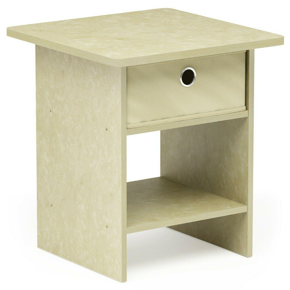 Walplus Dario Single Drawer Single Shelf Ivory End Table Image 2