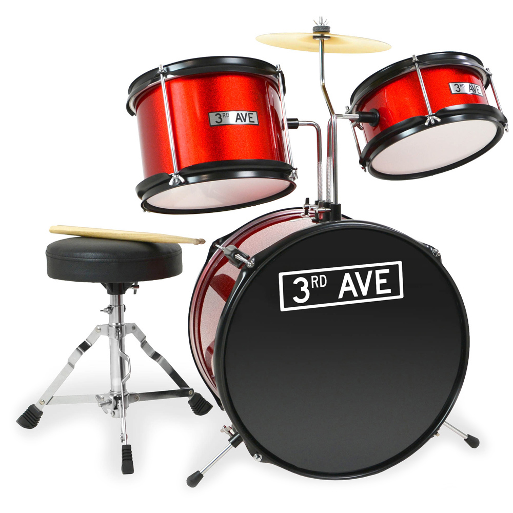 3RD AVENUE 3 Piece Red Beginner Drum Kit Image 1