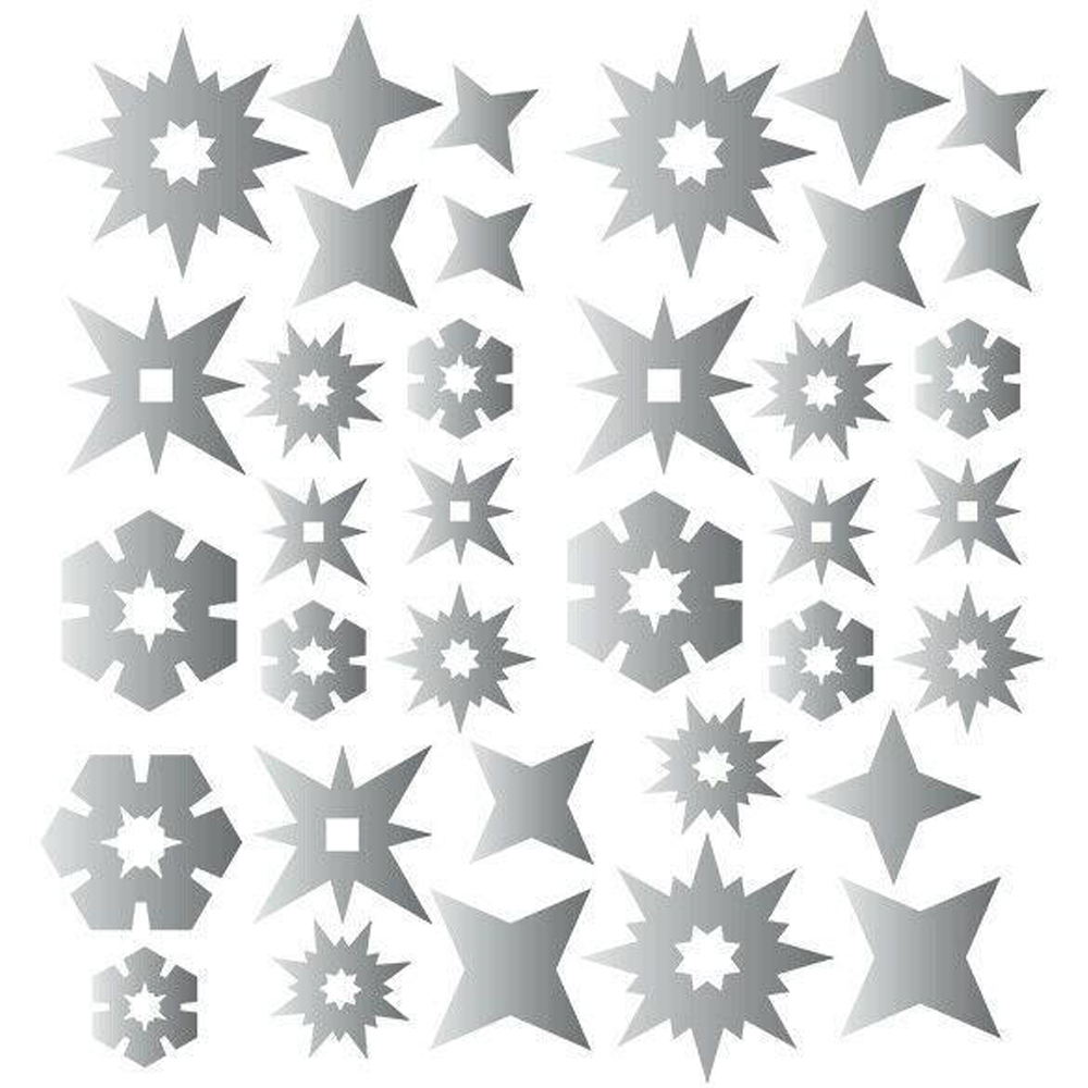 Walplus Christmas Silver Bling Snowflakes Self Adhesive Wall Stickers 60 Piece Image 2