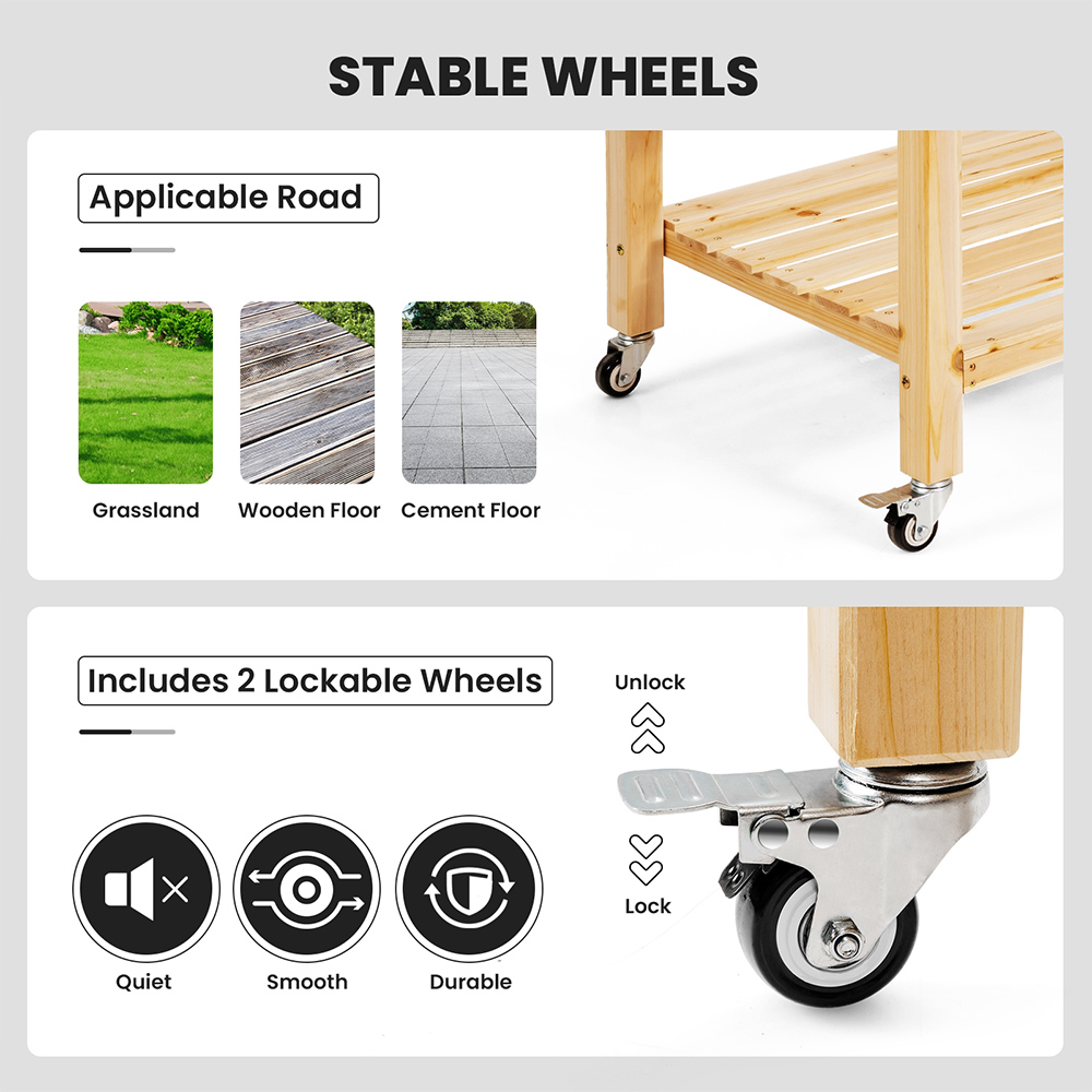 Costway Raised Garden Bed with Lockable Wheels Image 5