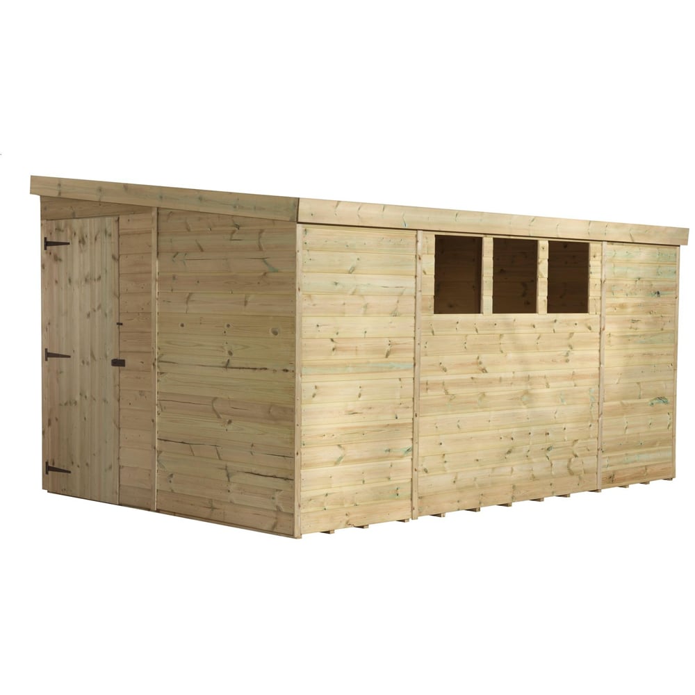 Empire Sheds 3000 9 x 8ft Tongue and Groove Wooden Pent Garden Shed Image 1