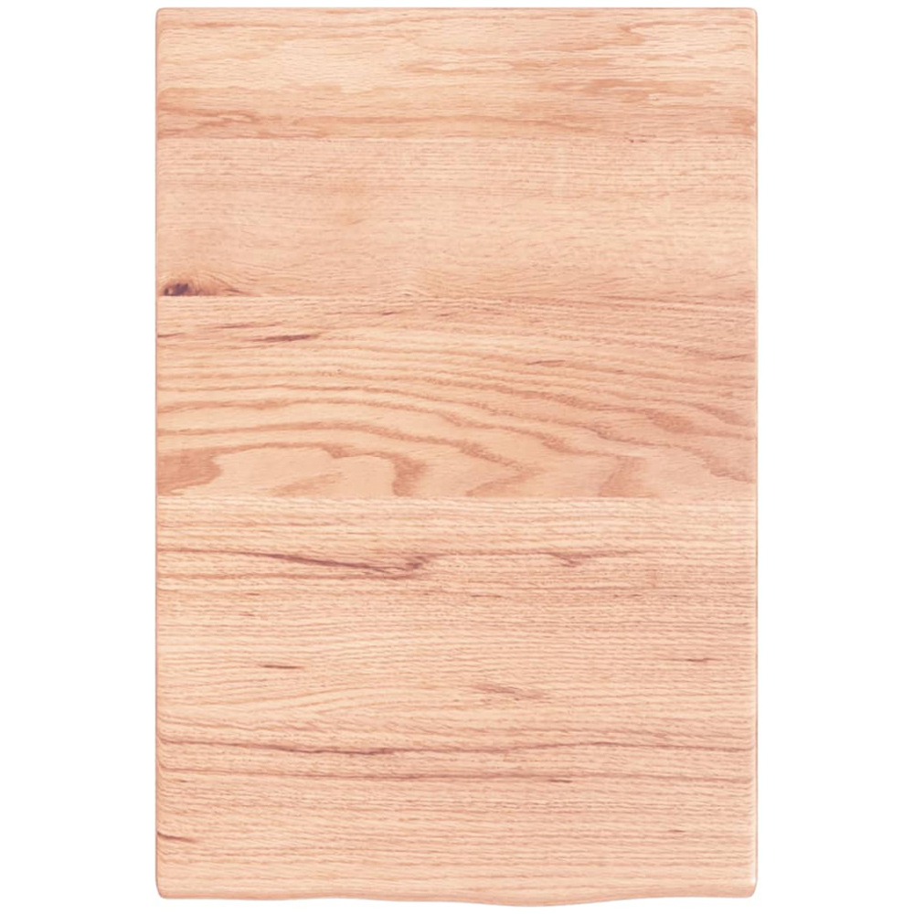 vidaXL 40cm Light Brown Treated Solid Oak Wood Floating Wall Shelf Image 3