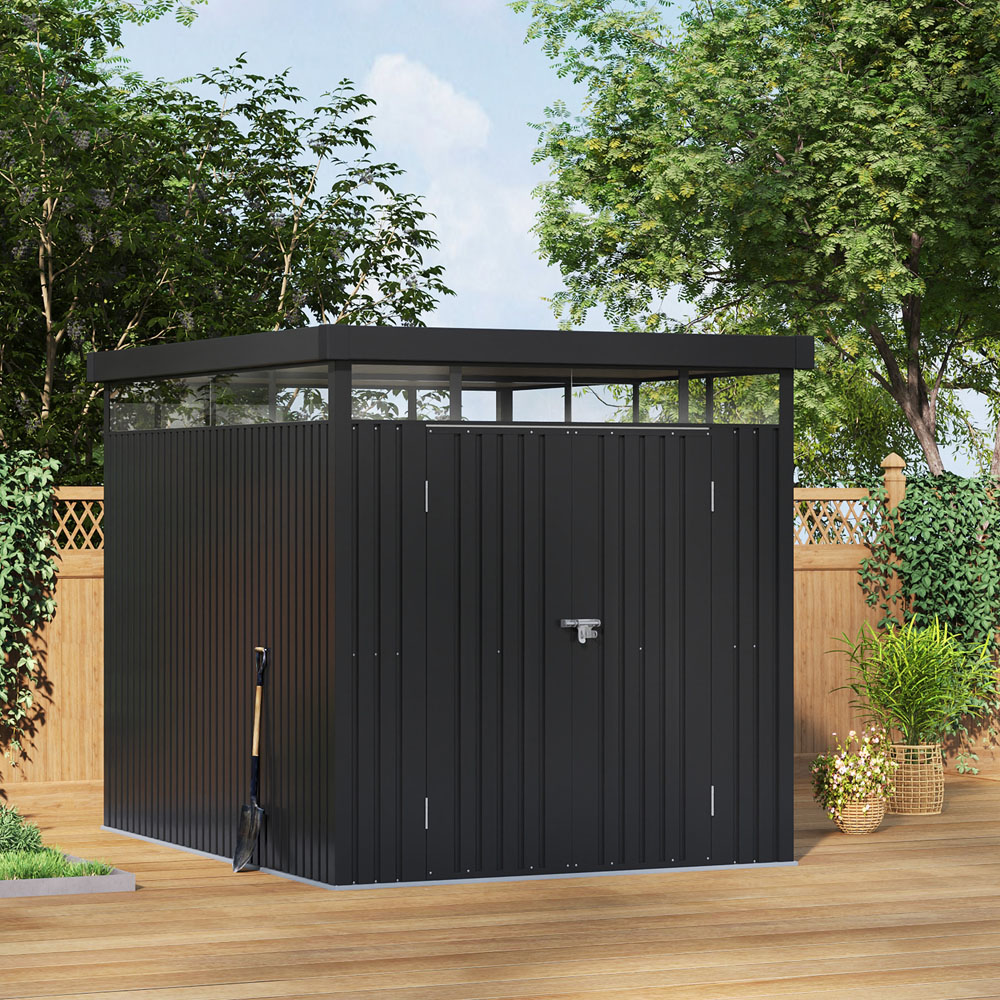 Living and Home 6.5 x 8.5ft Metal Garden Storage Shed with Transparent Windows Image 2