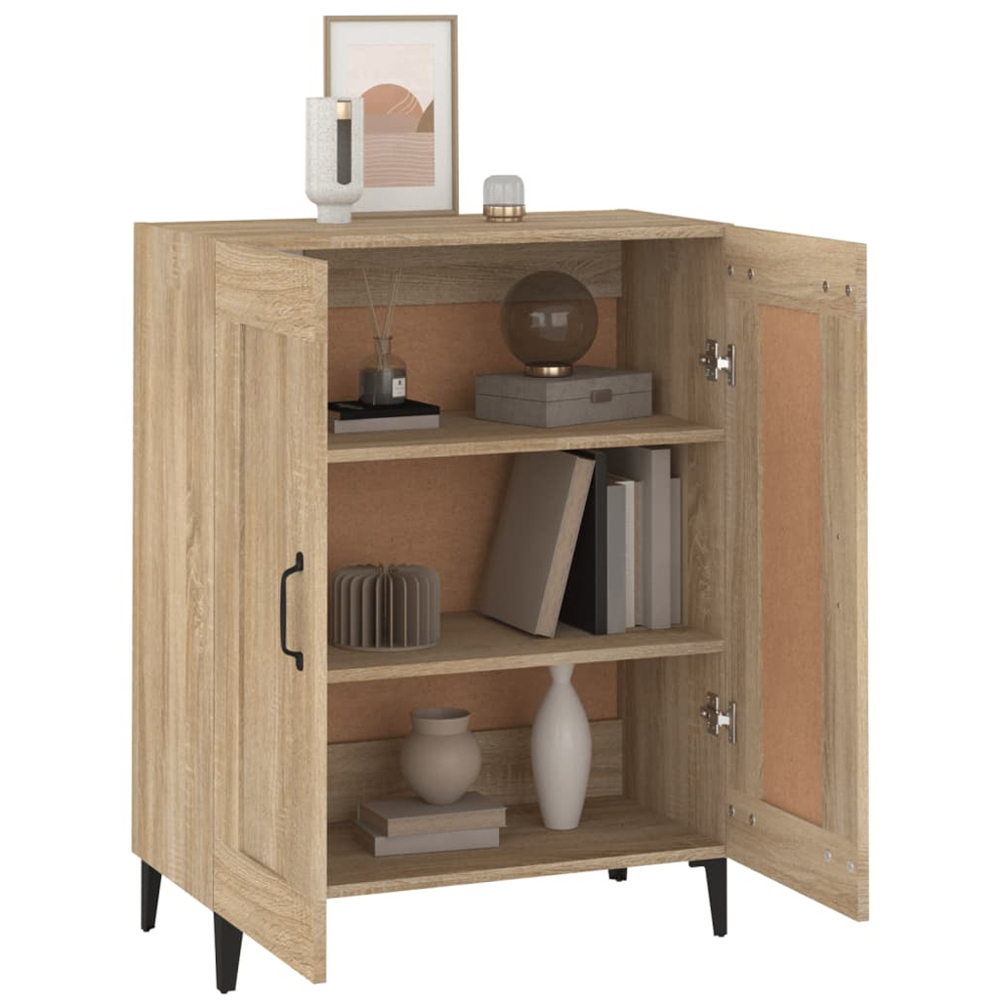 vidaXL 2 Door Sonoma Oak Sideboard with Metal Handles Image 4