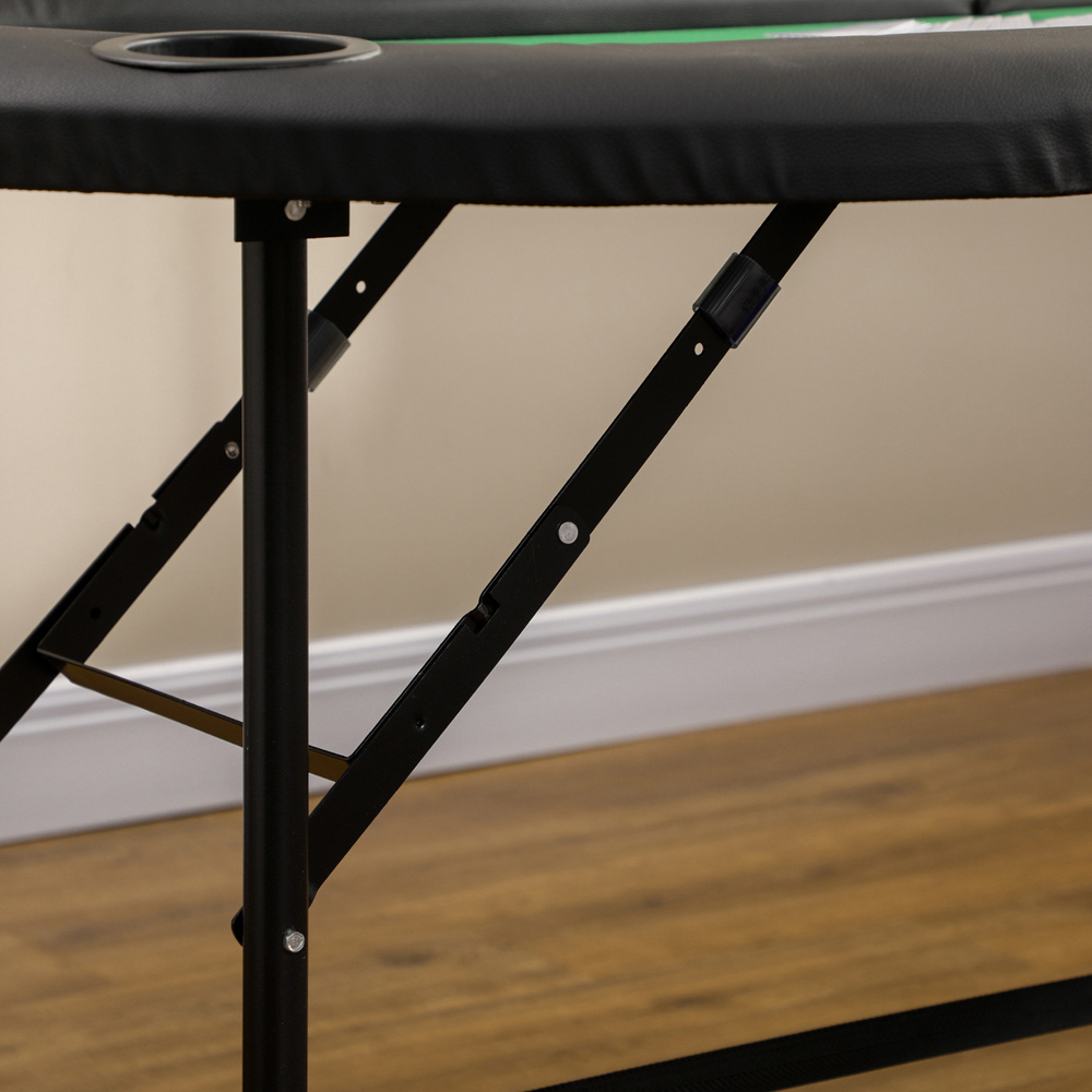 HOMCOM 8 Player Green Foldable Poker Table with Cup Holder Image 4
