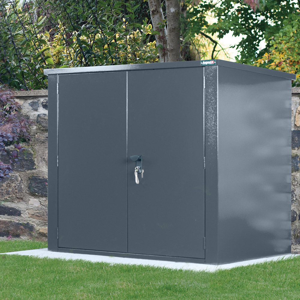 Asgard Secure Store 5 x 3ft Double Door Grey Caravan Storage Shed Image 8