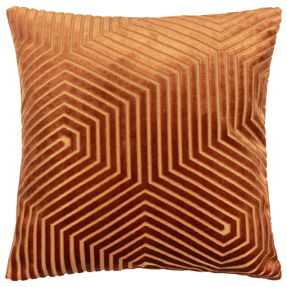 Paoletti Evoke Brick Cut Velvet Cushion Image 1