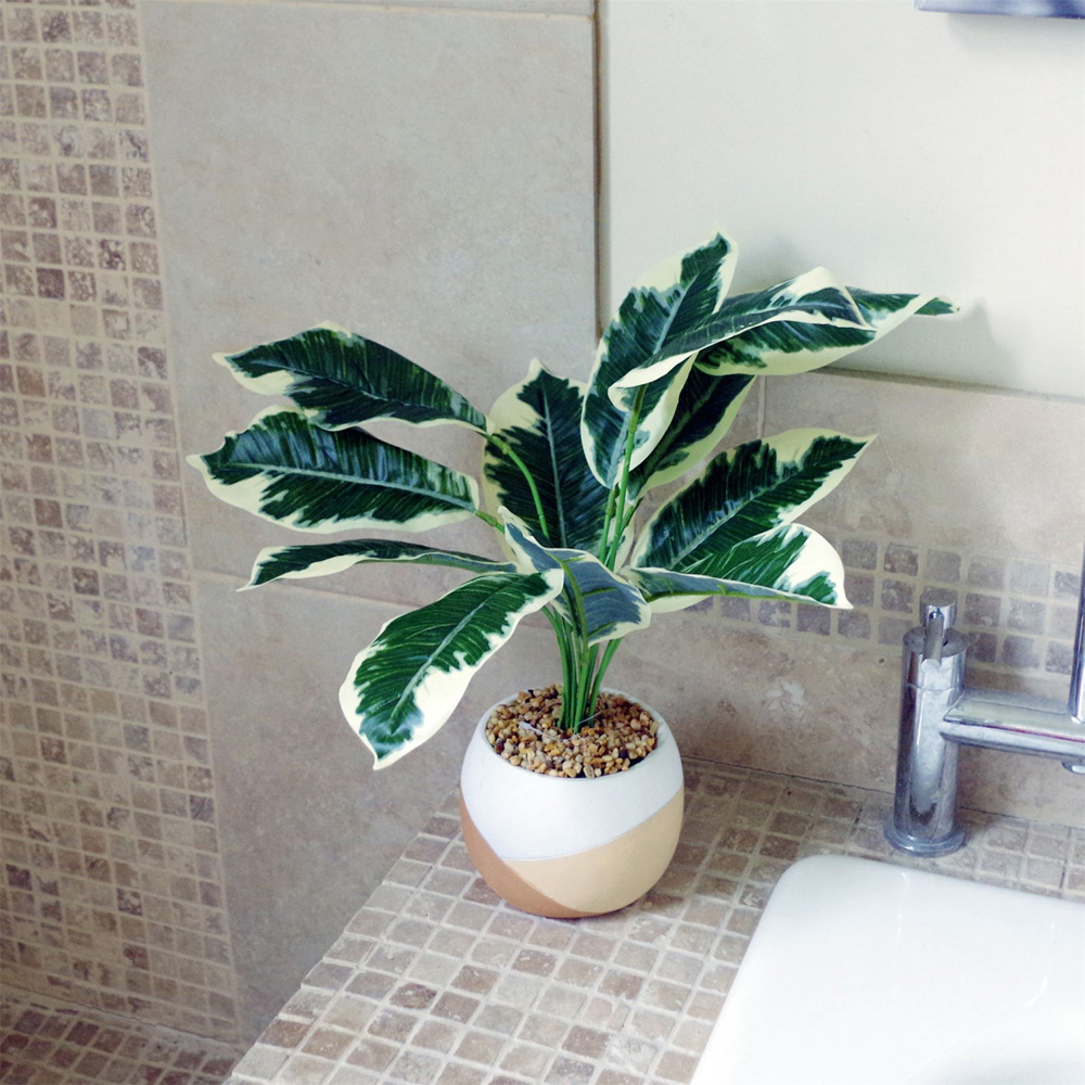 Leaf Pothos Variegated Shrub Artificial Plant in Pot 40cm Image 5