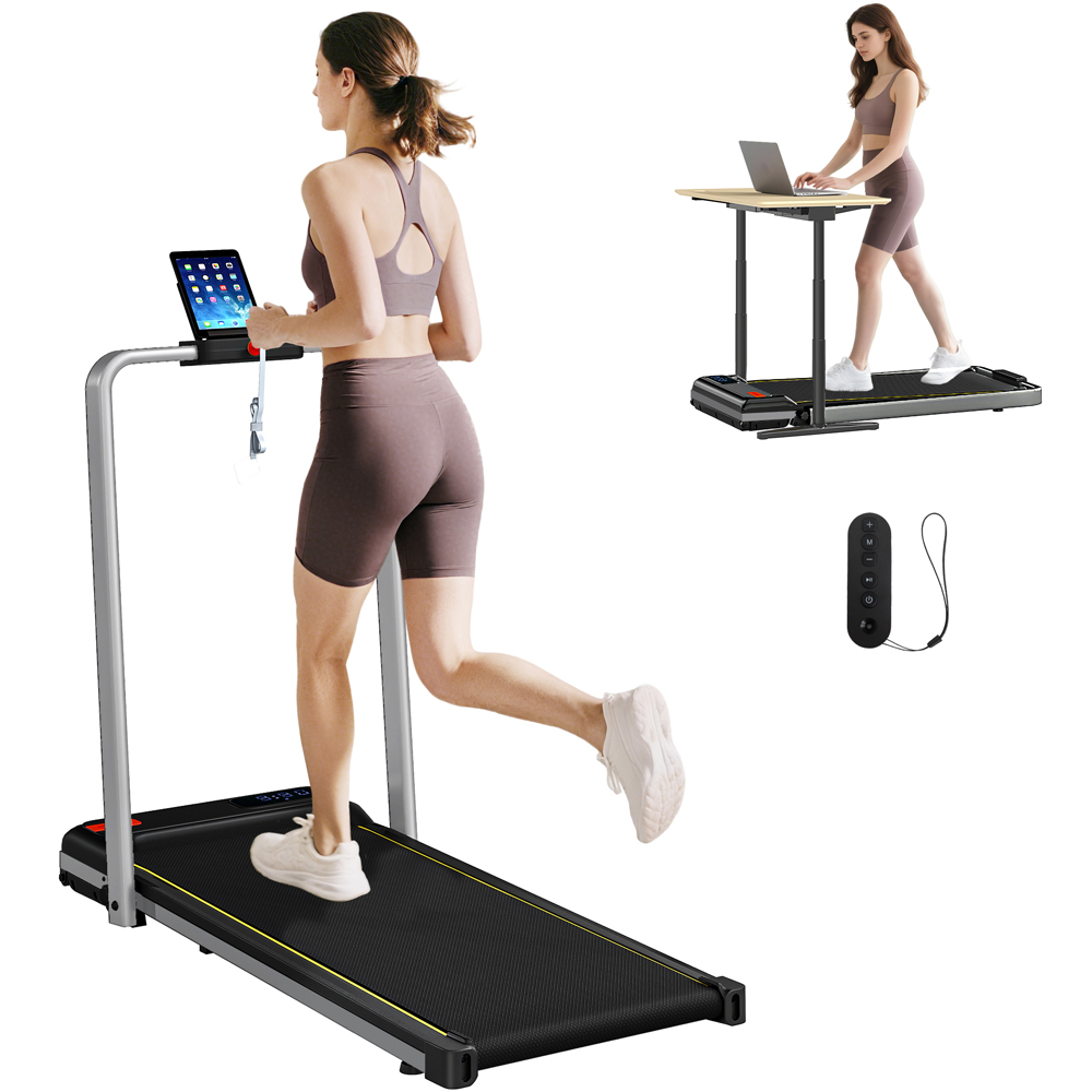 SPORTNOW Silver Tone Foldable Treadmill with Incline Image 3