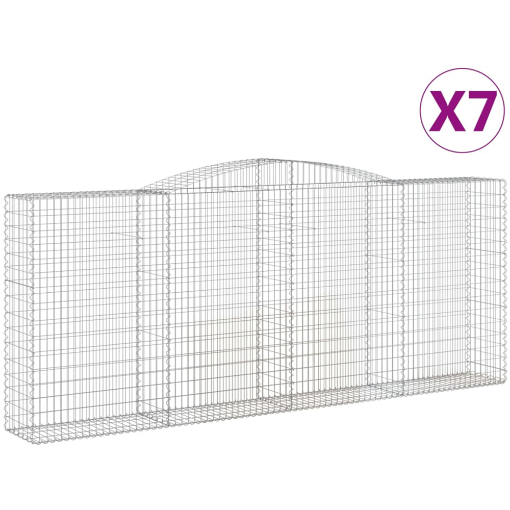 vidaXL Silver Galvanised Iron Gabion Basket 400 x 50 x 160/180cm 7 Pack Image 4