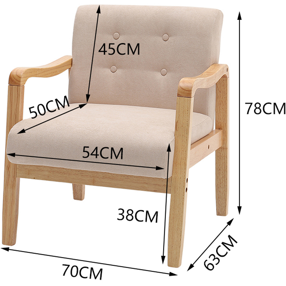 Living and Home Beige Tufted Armchair Image 9