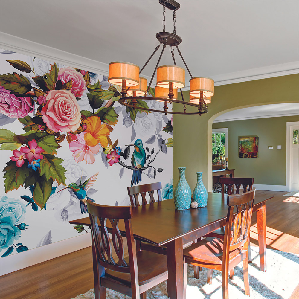 Origin Murals Hummingbird Garden Multicolour Wall Mural Image 3